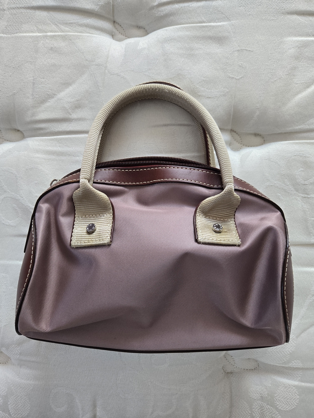 Lancel Women's Mauve Tote with Cream Handles